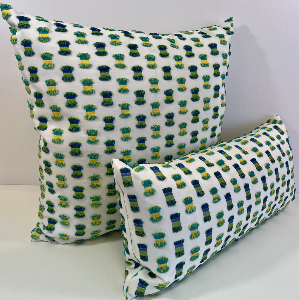 Luxury Outdoor Lumbar Pillow - 22" x 12" - Fifi - Green