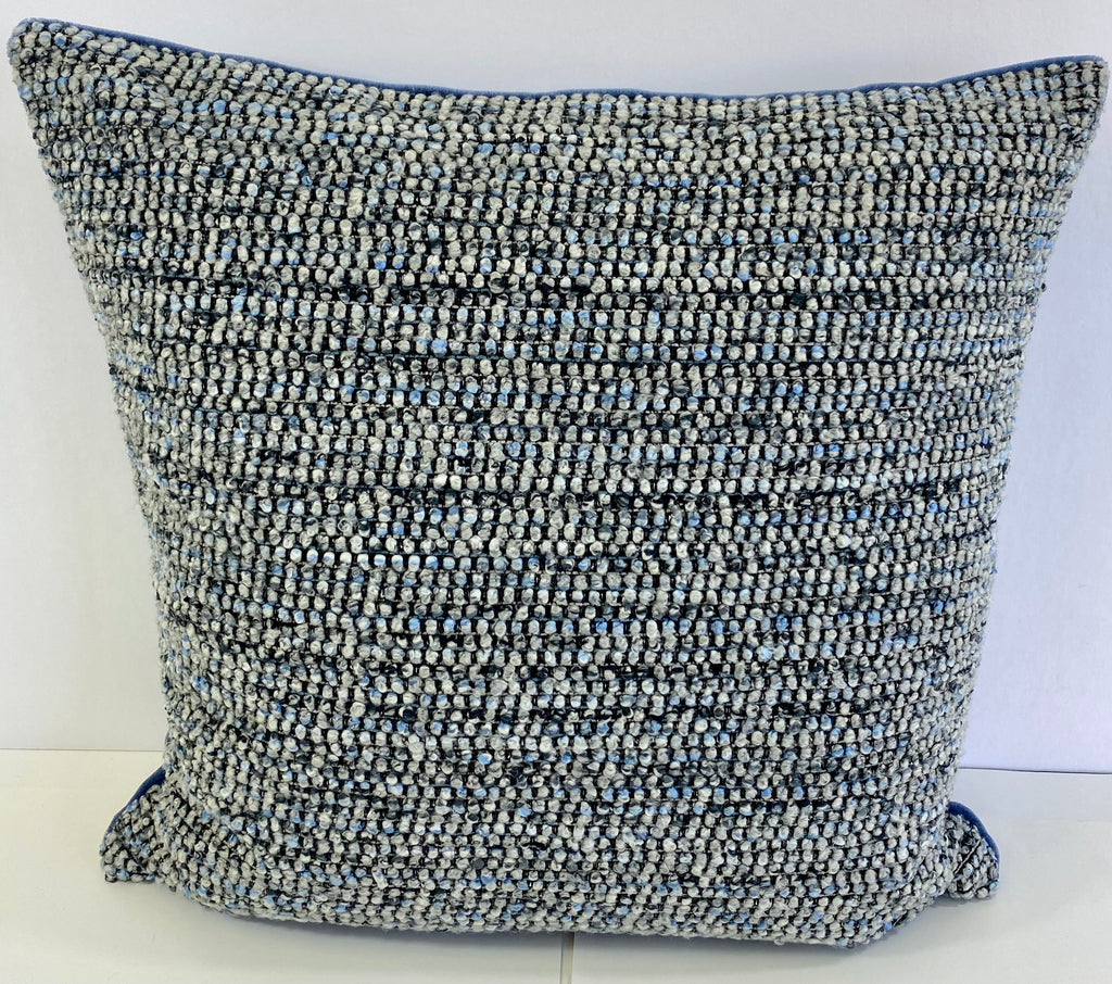 Luxury Pillow - 24" x 24" - Ocean Scale Textured Scale Like Fabric With A Velvet Finish In The Back