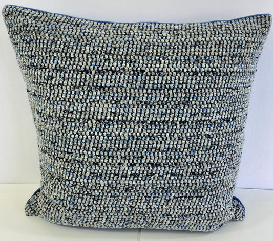 Luxury Pillow - 24" x 24" - Ocean Scale; Textured scale like fabric with a velvet finish on the back