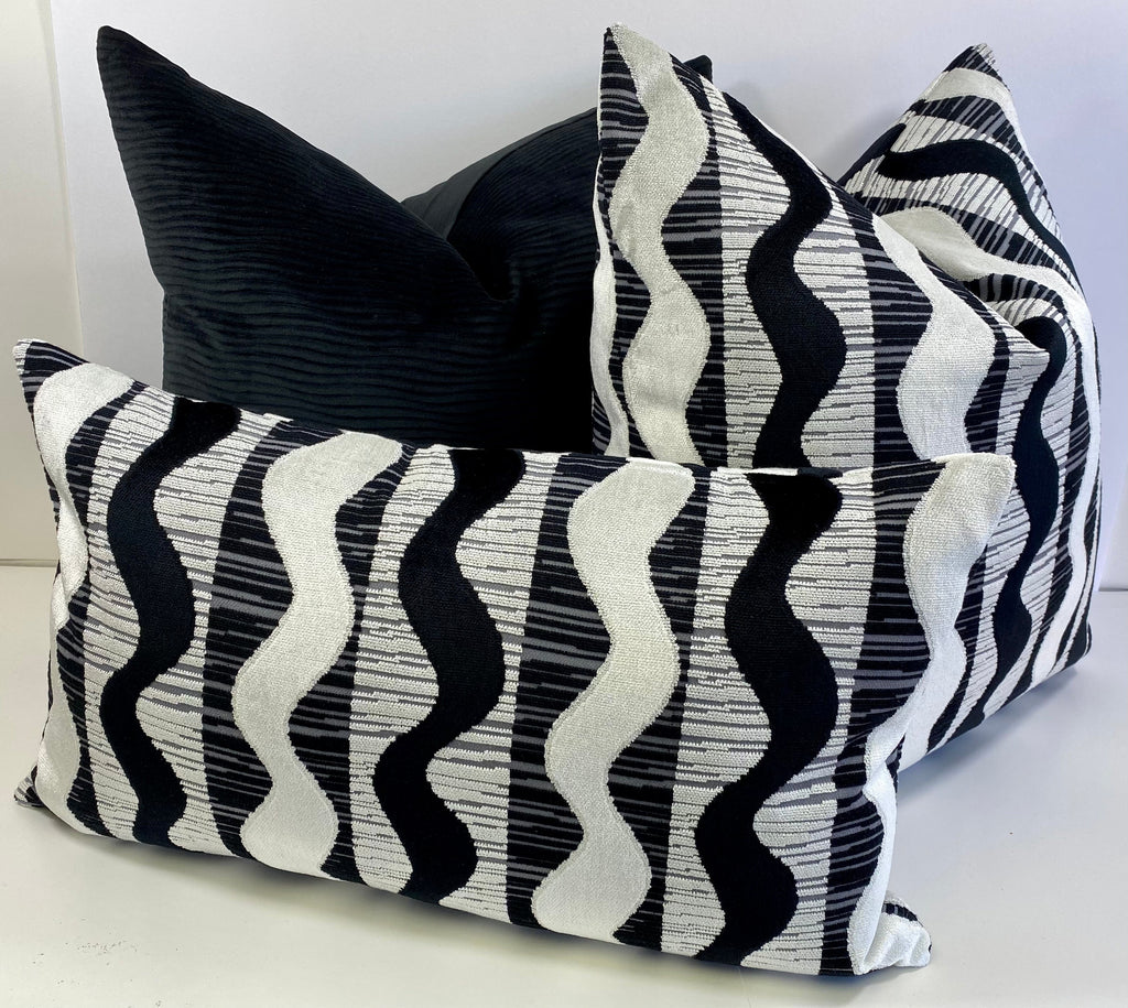 Luxury Lumbar Pillow - 24” x 14"- Sound Waves