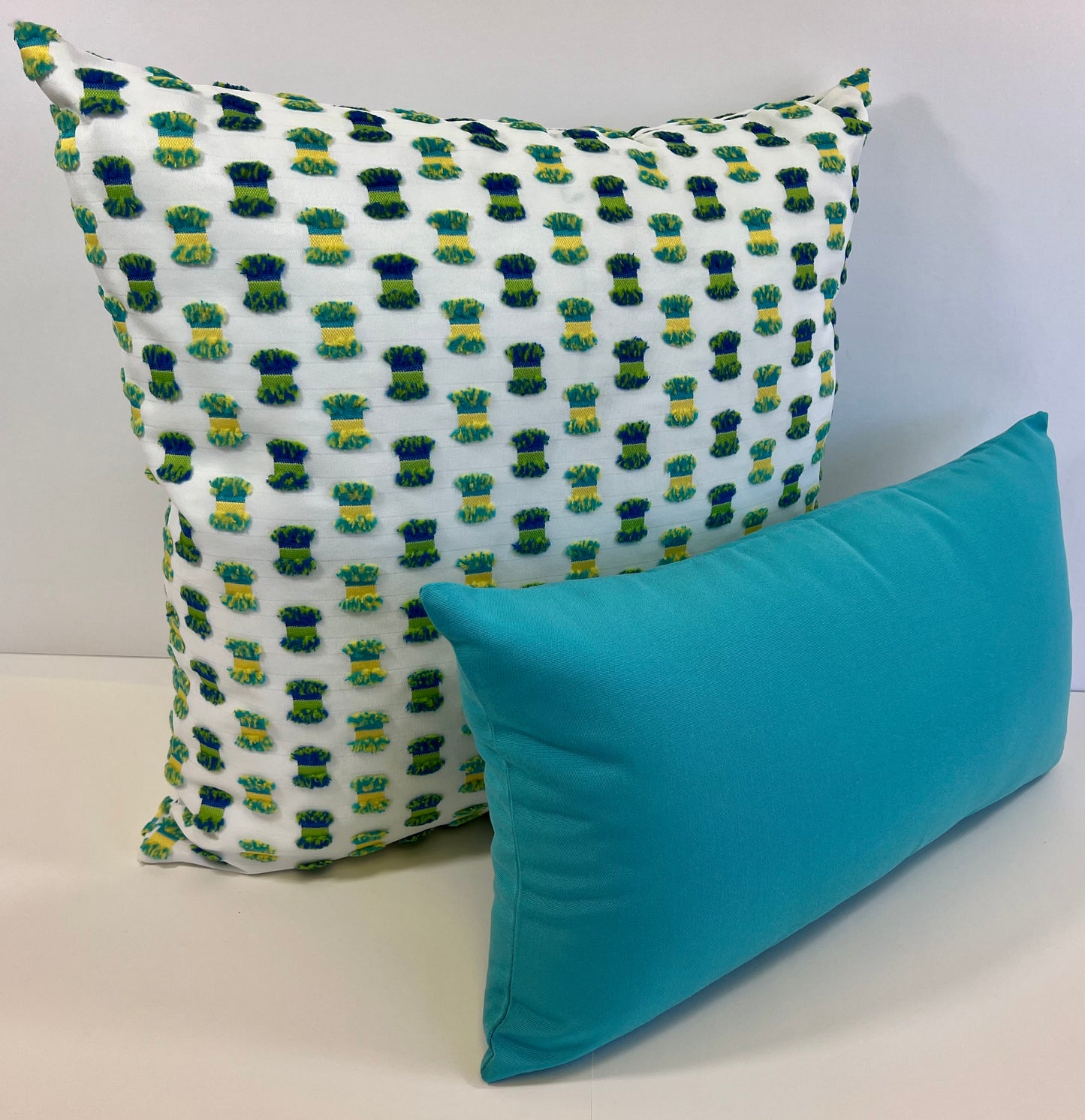 Luxury Outdoor Pillow - 22" x 22" - Fifi-Green; Sunbrella, or equivalent, fabric with fiber fill