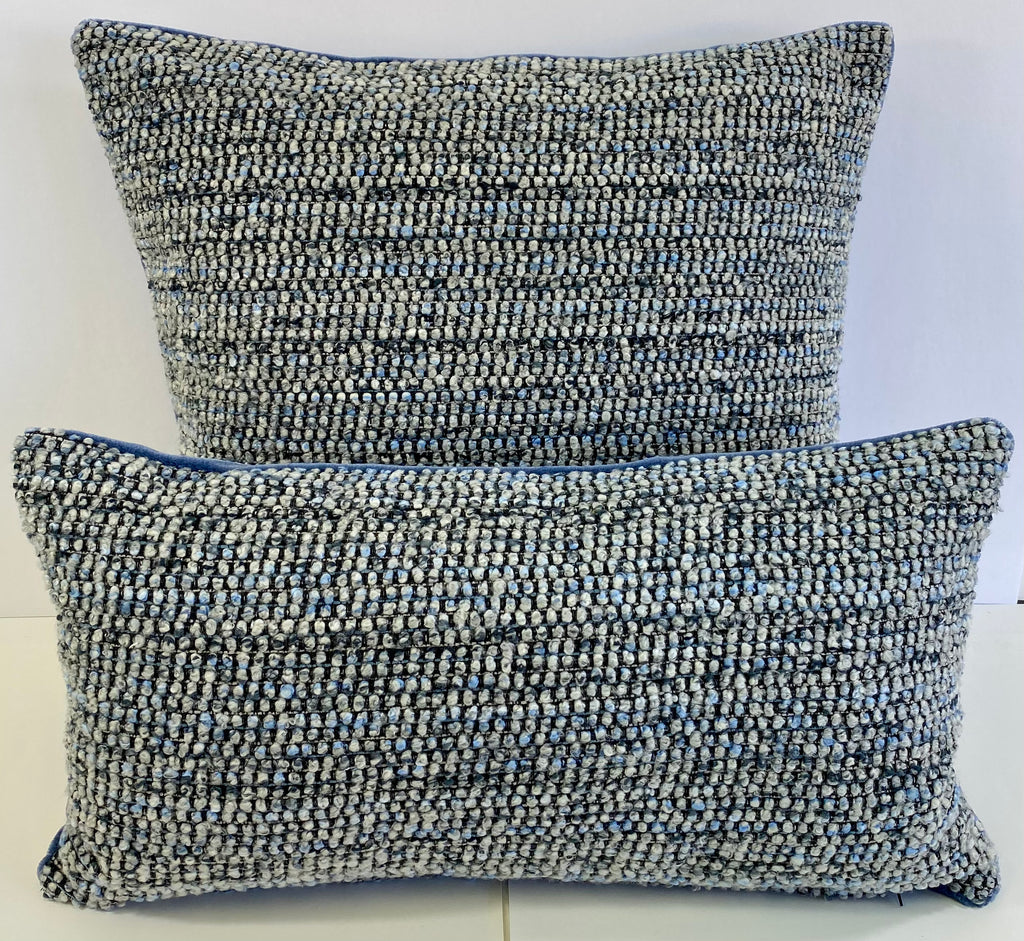 Luxury Pillow - 24" x 24" - Ocean Scale Textured Scale Like Fabric With A Velvet Finish In The Back