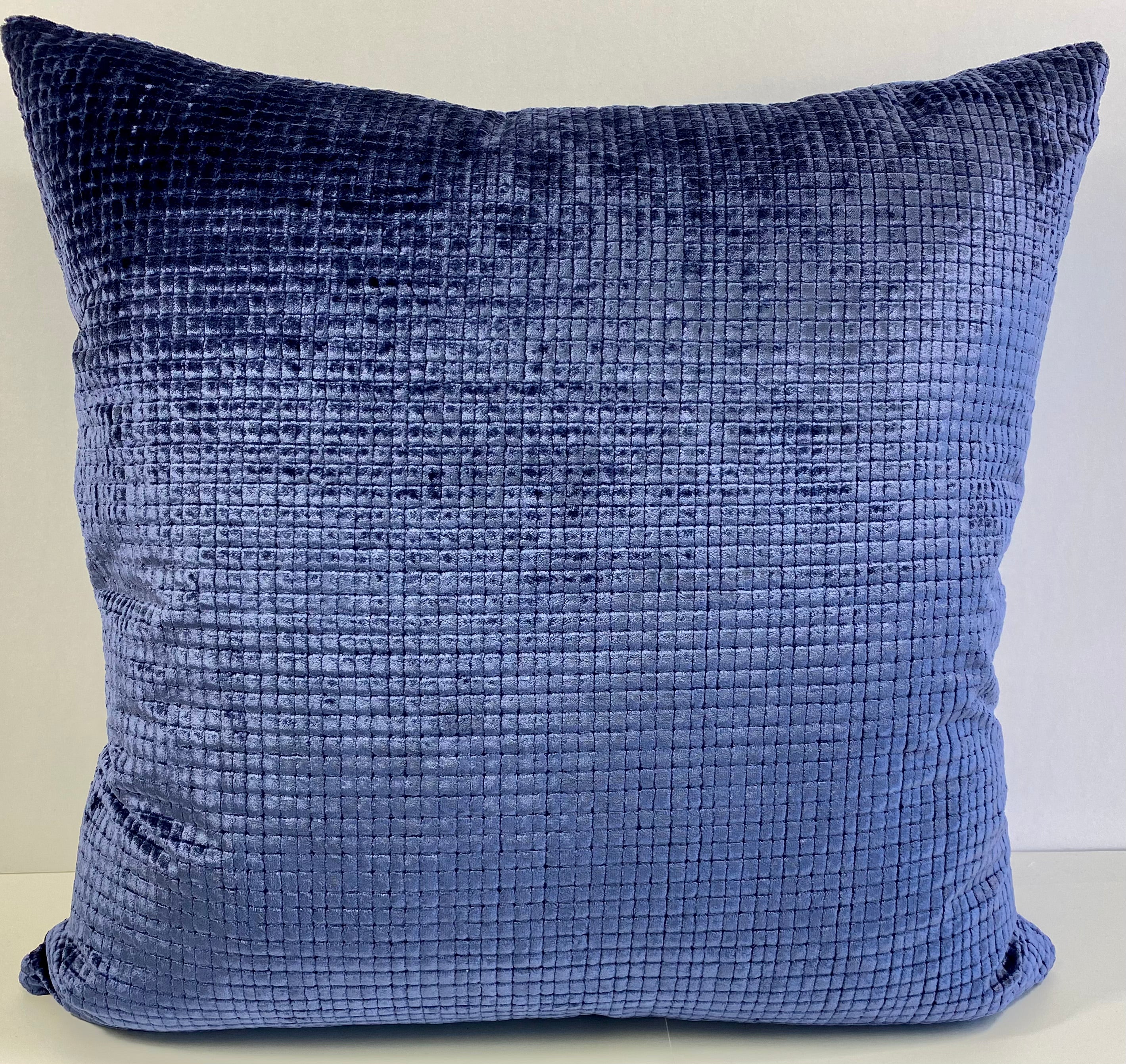 Luxury Pillow - 24" x 24" - Opulence Midnight Small Squares Woven In A Thick Chenille