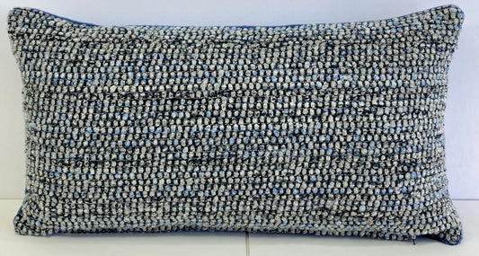 Luxury Lumbar Pillow - 24" x 14" - Ocean Scale; Scale like details with a velvet backside