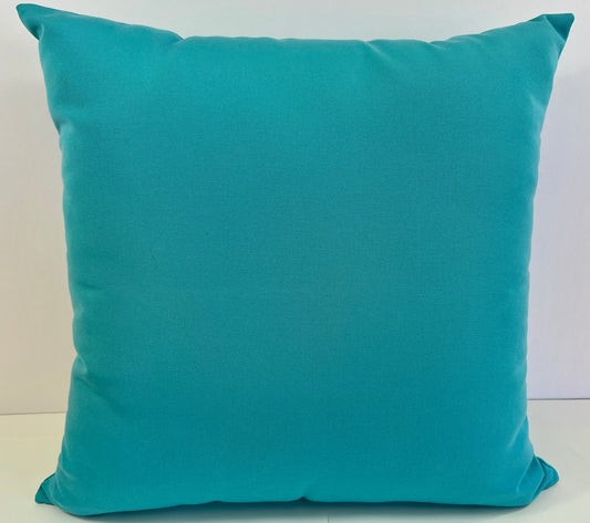 Luxury Outdoor Pillow - 22" x 22" - Saint Kitts - Aqua; Sunbrella, or equivalent, fabric with fiber fill
