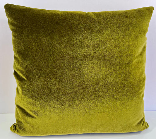 Luxury Pillow -  24" x 24" - Moss-Mohair: Smooth and plush mohair feel solid in a rich moss green