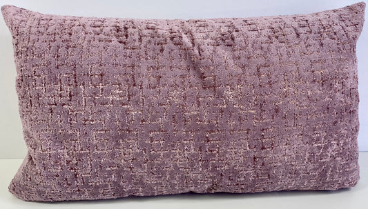 Luxury Lumbar Pillow - 24" x 14" -  Tetris Amethyst; Deep chenille in beautiful light amethyst