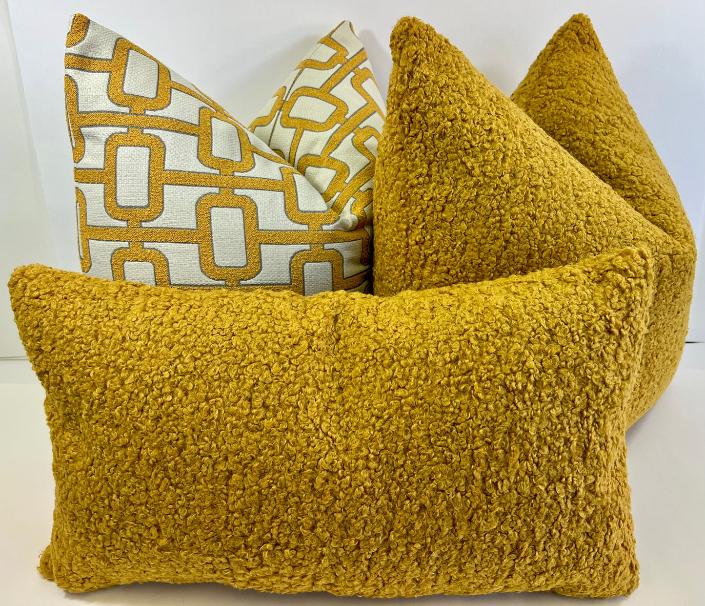 Luxury Lumbar Pillow - 24" x 14" -  Poodle Dijon; Poodle like hair fiber, very soft to the touch.