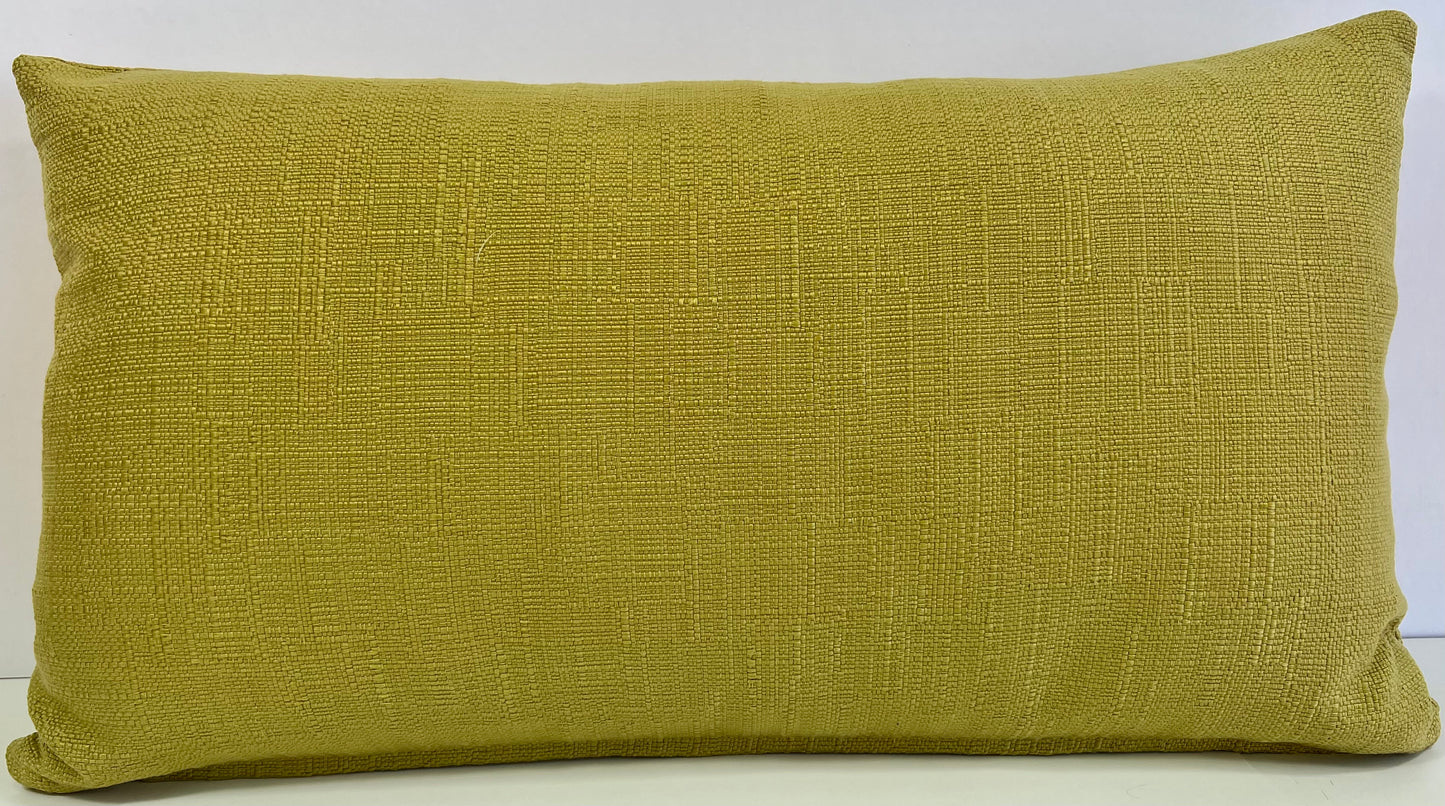 Luxury Lumbar Pillow - 24" x 14" - Vermont - Spring; Fresh lime gold green in lovely texture