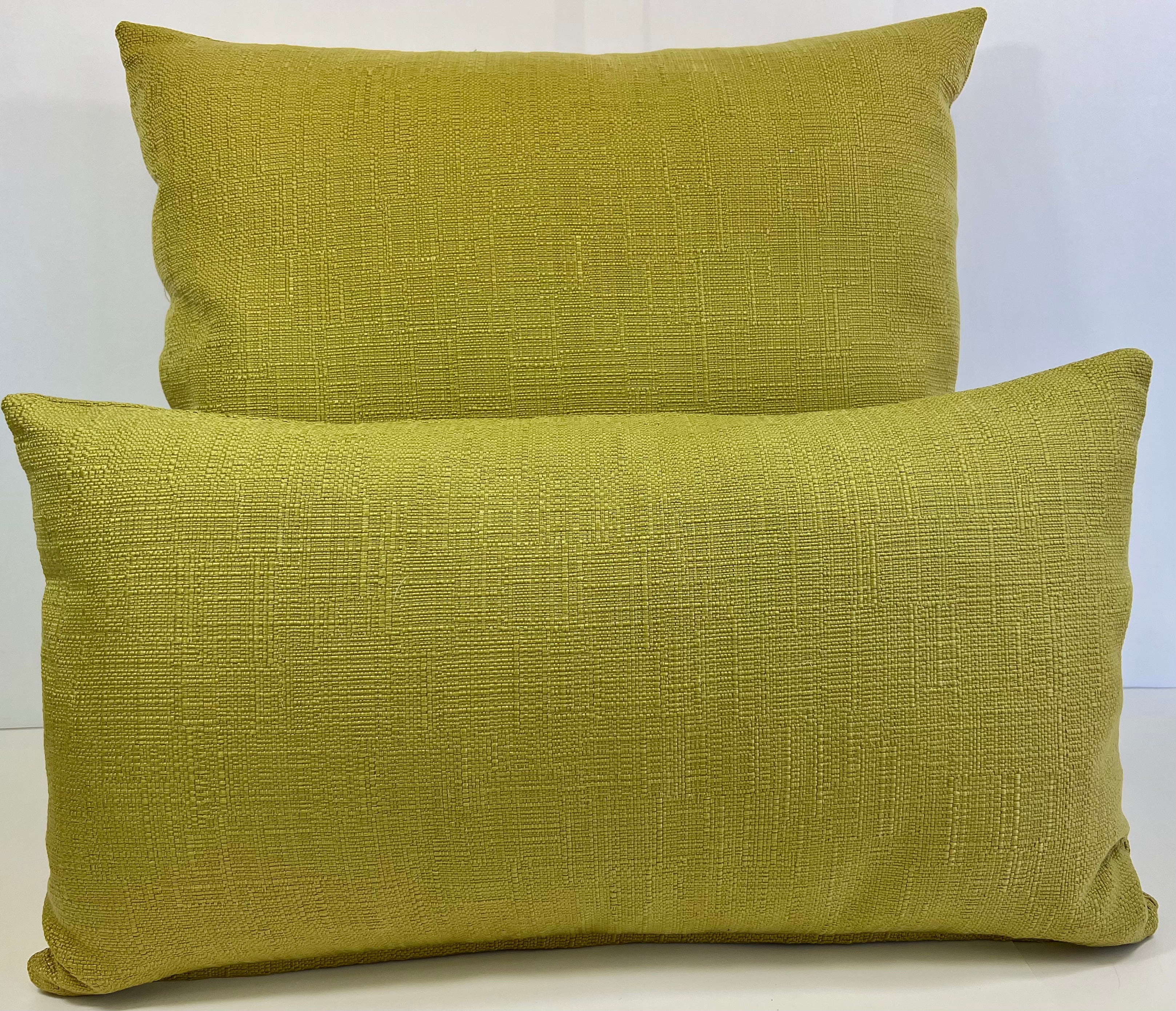 Luxury Lumbar Pillow - 24" x 14" - Vermont Spring Fresh Lime Gold Green In Lovely Texture