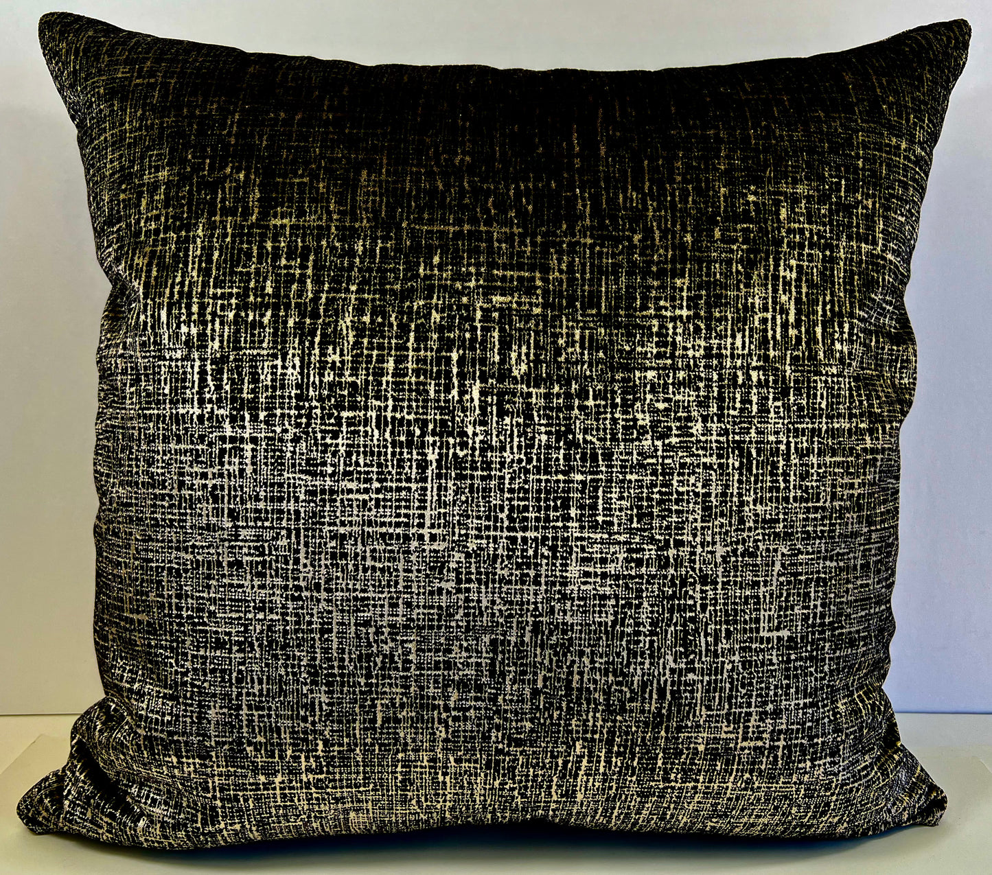 Luxury Pillow - 24” x 24” - Bristol; Black and champagne velvet