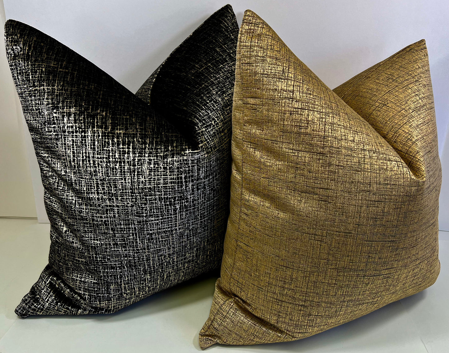 Luxury Pillow - 24" x 24" - Bristol Gold; Gold and Champagne textured velvet