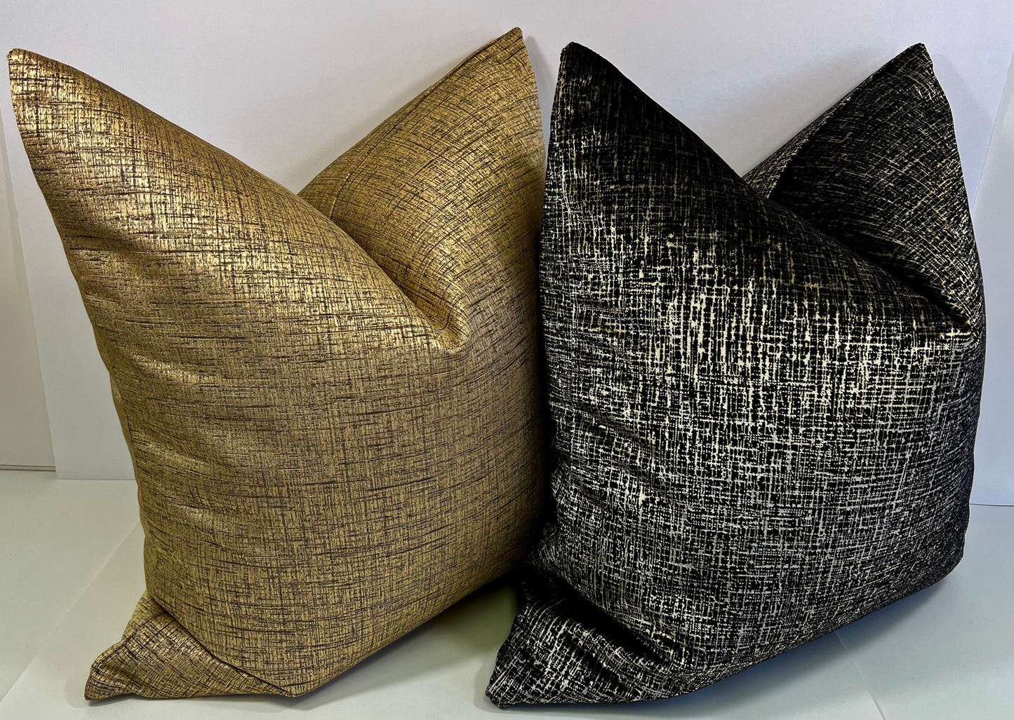 Luxury Pillow - 24" x 24" - Bristol Gold; Gold and Champagne textured velvet