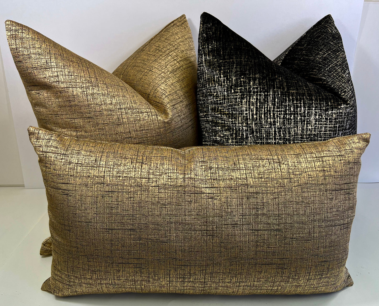 Luxury Pillow - 24" x 24" - Bristol Gold; Gold and Champagne textured velvet