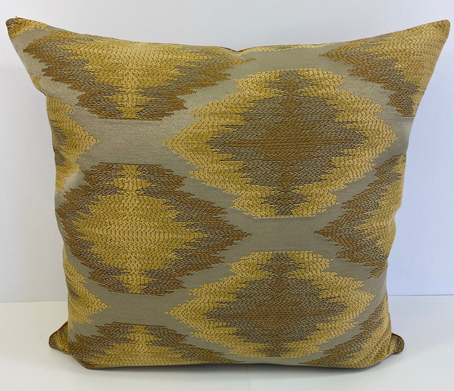 Luxury Pillow -  24" x 24" -  Aztec - Gold; Embroidered in gold, bronze and pewter