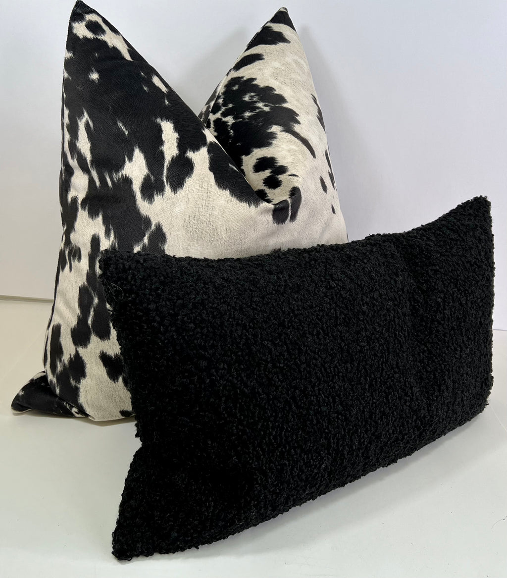 Luxury Pillow - 24" x 24" - Yellowstone Ranch Textured Pillow With Brown Spots And A Cream Background