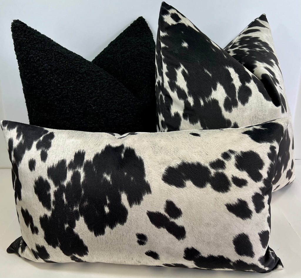 Luxury Pillow - 24" x 24" - Yellowstone Ranch Textured Pillow With Brown Spots And A Cream Background