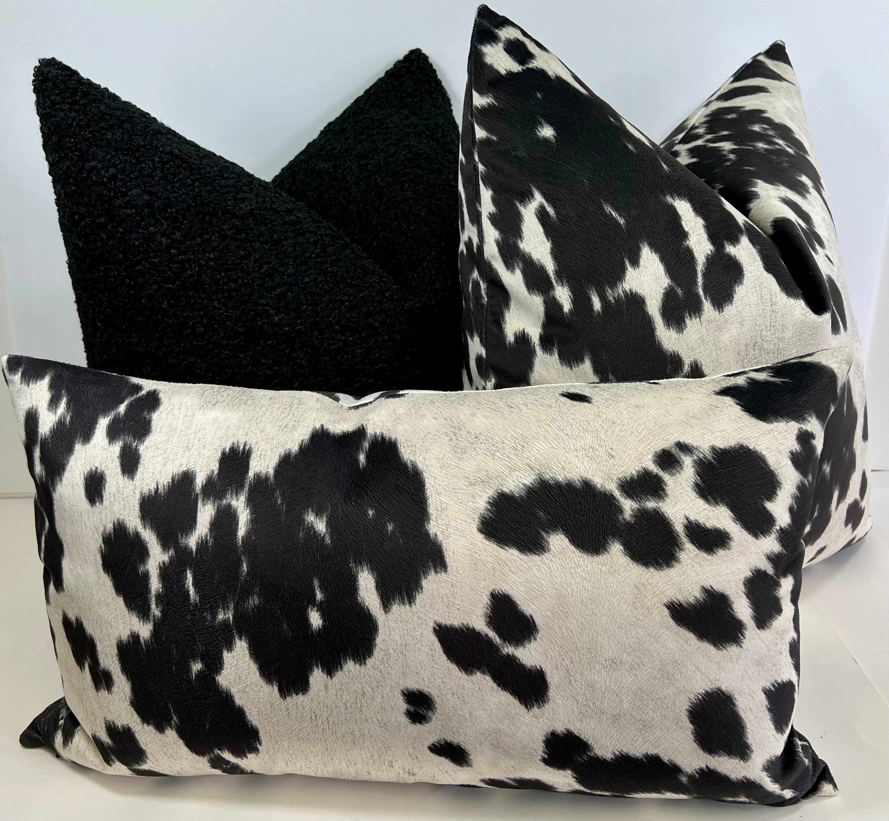 Luxury Pillow - 24" x 24" - Yellowstone Ranch Textured Pillow With Brown Spots And A Cream Background
