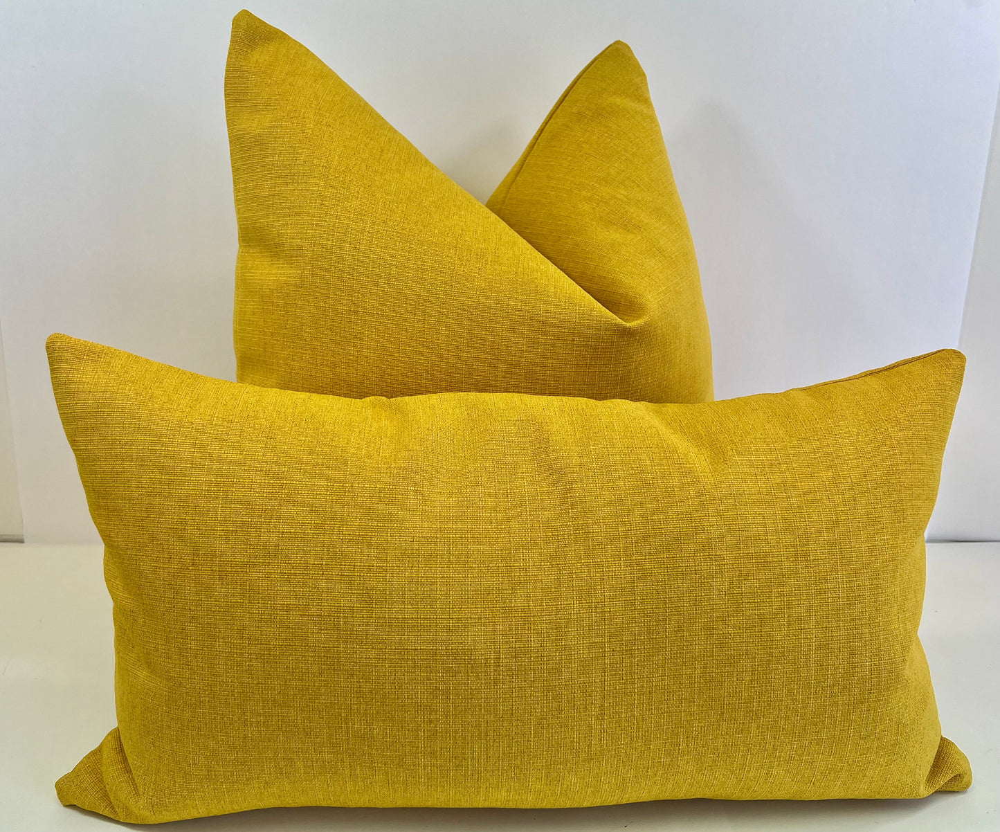 Luxury Lumbar Pillow -  24" x 14" - French Yellow; Lightly textured bright yellow front and back