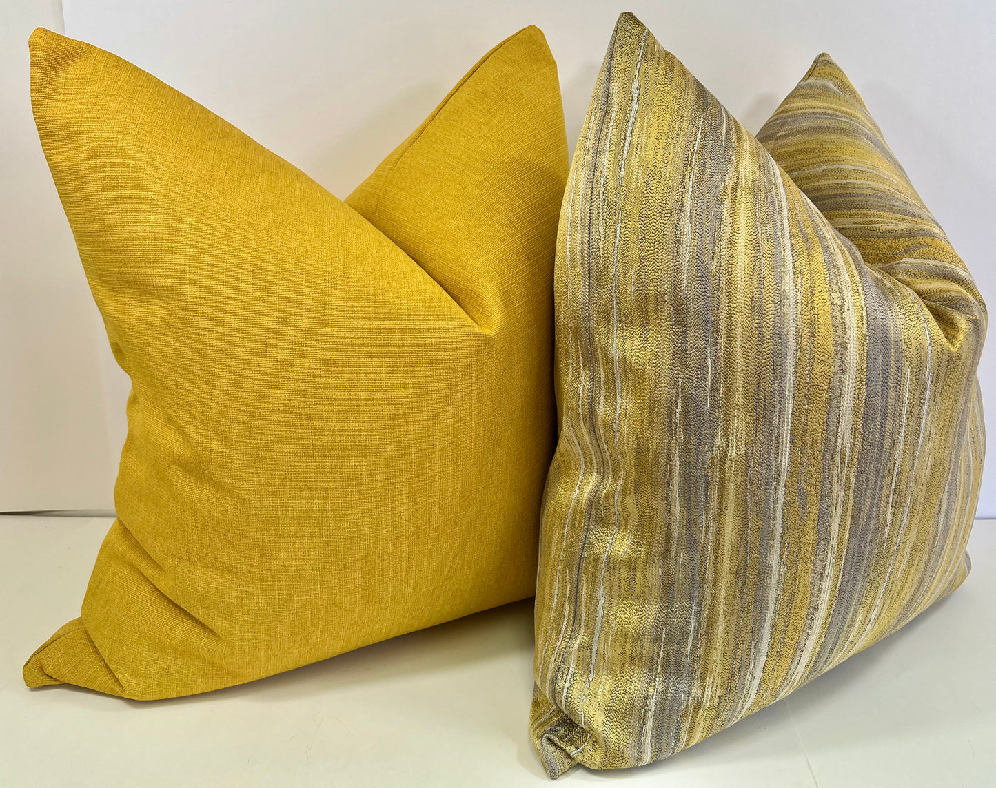 Luxury Pillow -  24" x 24" - French Yellow; Lightly textured bright yellow front and back