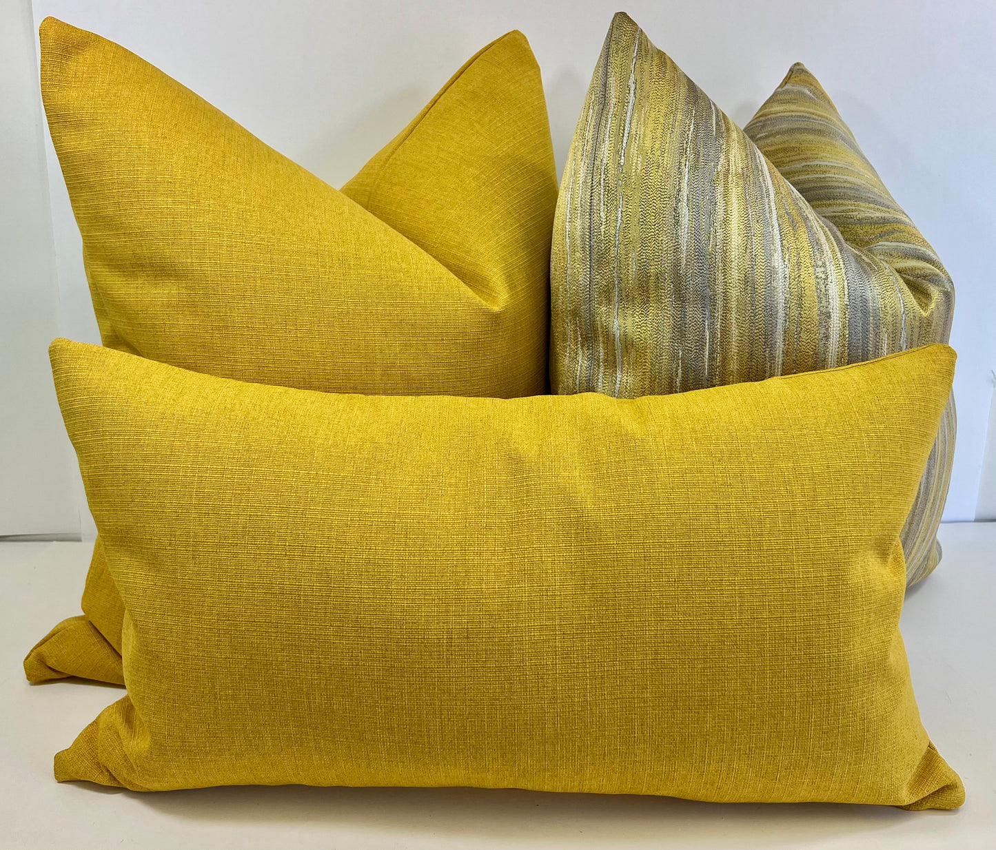 Luxury Pillow -  24" x 24" - French Yellow; Lightly textured bright yellow front and back