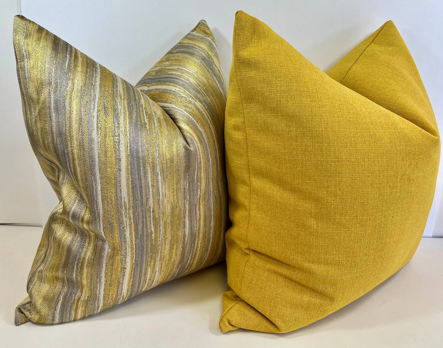 Luxury Pillow -  24" x 24" - French Yellow; Lightly textured bright yellow front and back