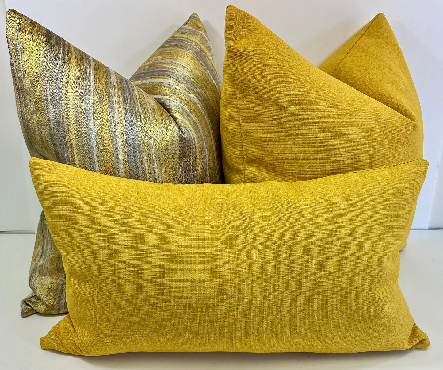 Luxury Pillow -  24" x 24" - French Yellow; Lightly textured bright yellow front and back