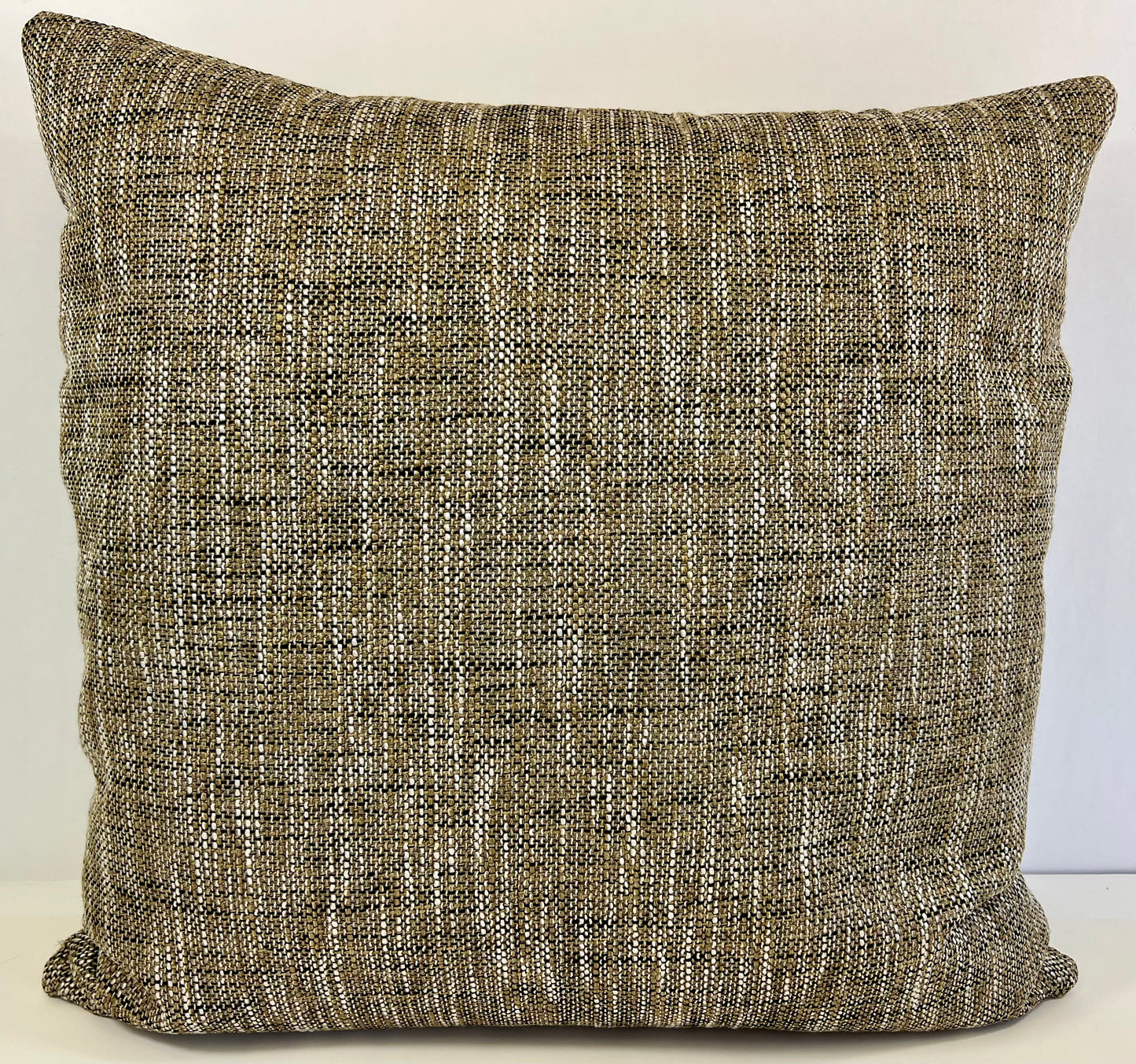 Luxury Pillow 24” x 24” - Grasscloth Granite; A weave of browns, blacks and ivory