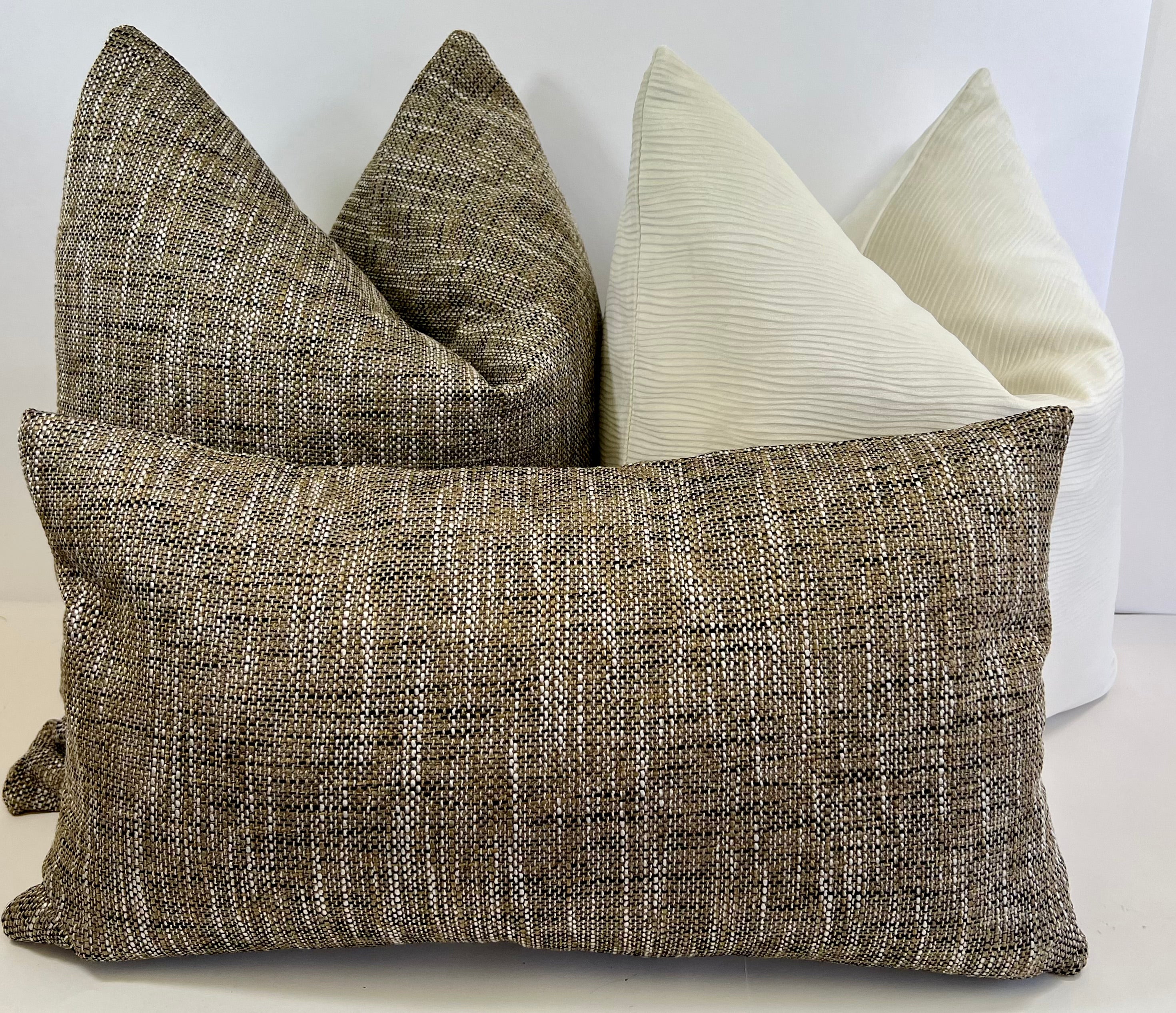 Luxury Pillow - 24" x 24" - Root Beer A Shimmering Soft Fabric Of Browns And Silver On Both Sides