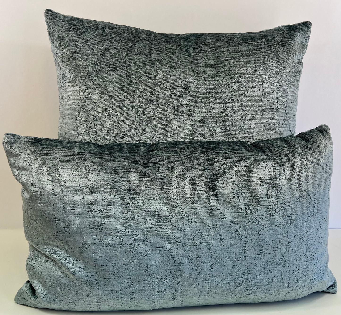 Luxury Pillow -  24" x 24" -  Hamlet-Mist; Soft blue textural pillow