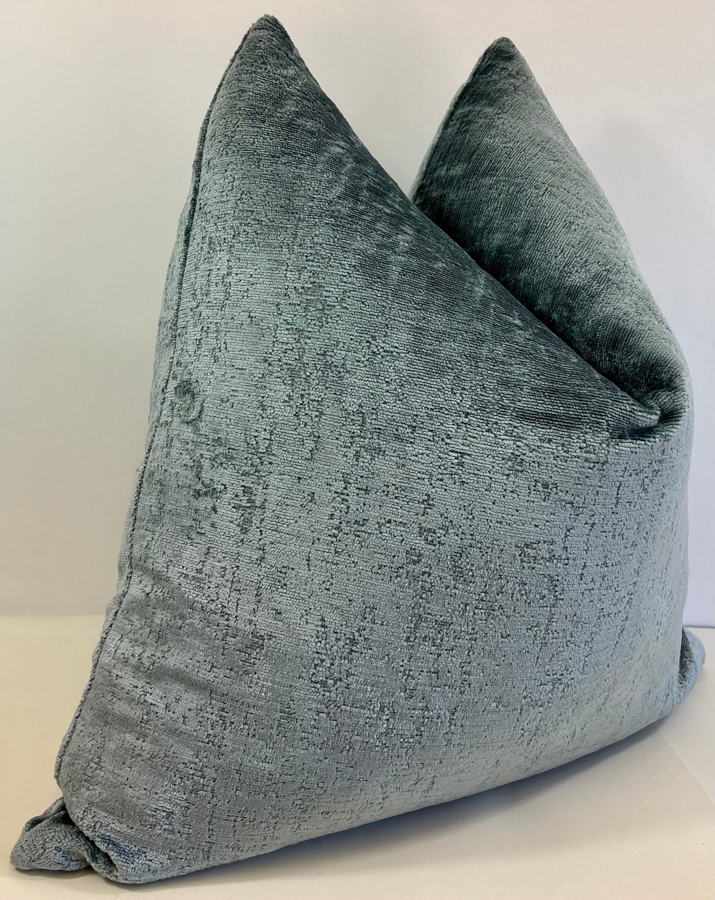 Luxury Pillow -  24" x 24" -  Hamlet-Mist; Soft blue textural pillow