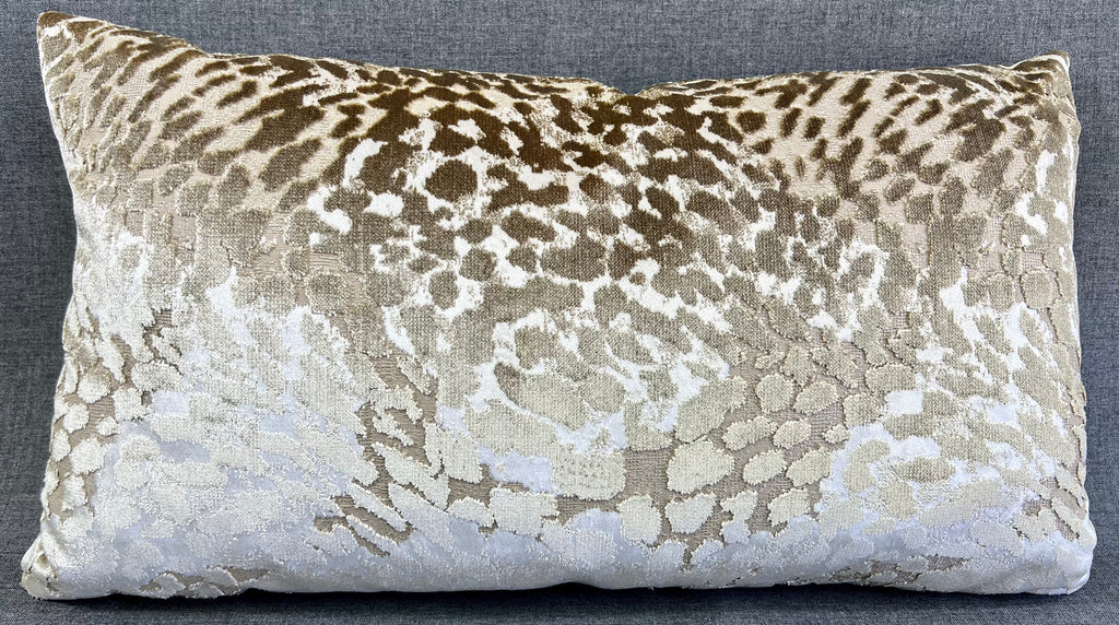 Luxury Lumbar Pillow - 24" x 14" - Flirty Gilt Textural Creamy Gold Stunning