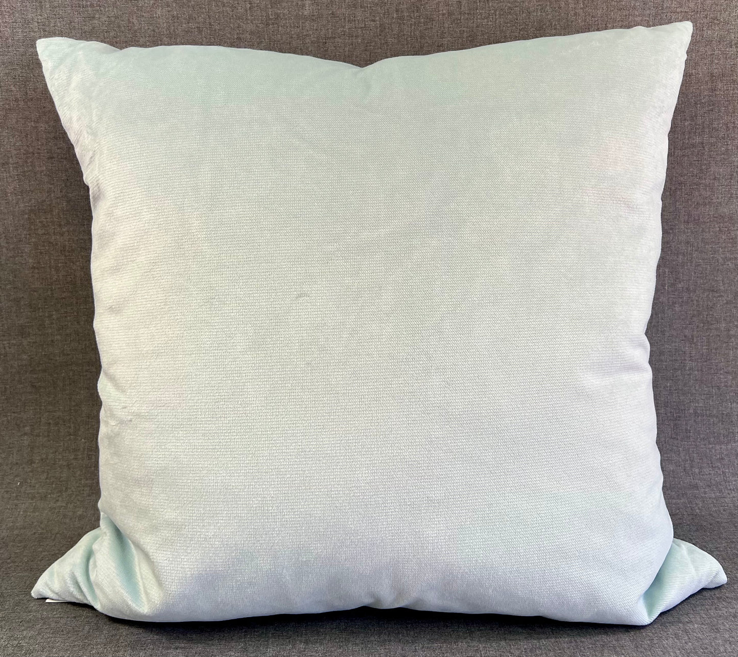 Luxury Pillow -  24" x 24" -  Belvedere-Mist; Pale blue/green colored velvet