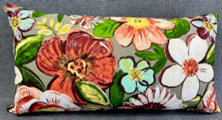 Luxury Outdoor Lumbar Pillow - 22" x 12"- Saint Kitts Storm