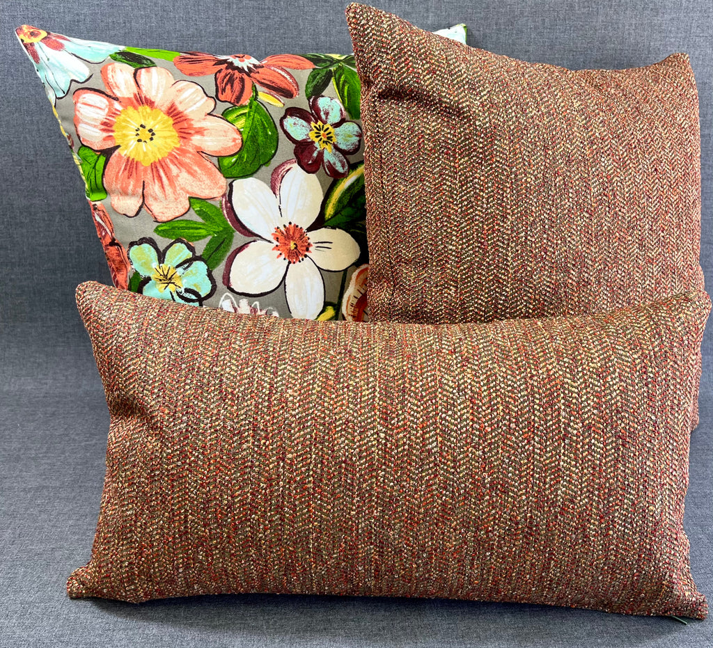 Luxury Outdoor Pillow - 22" x 22" - Saba - Volcanic