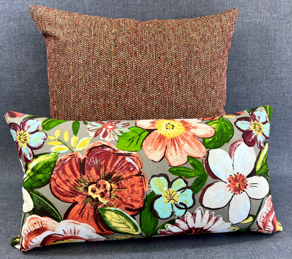 Luxury Outdoor Pillow - 22" x 22" - Saba - Volcanic