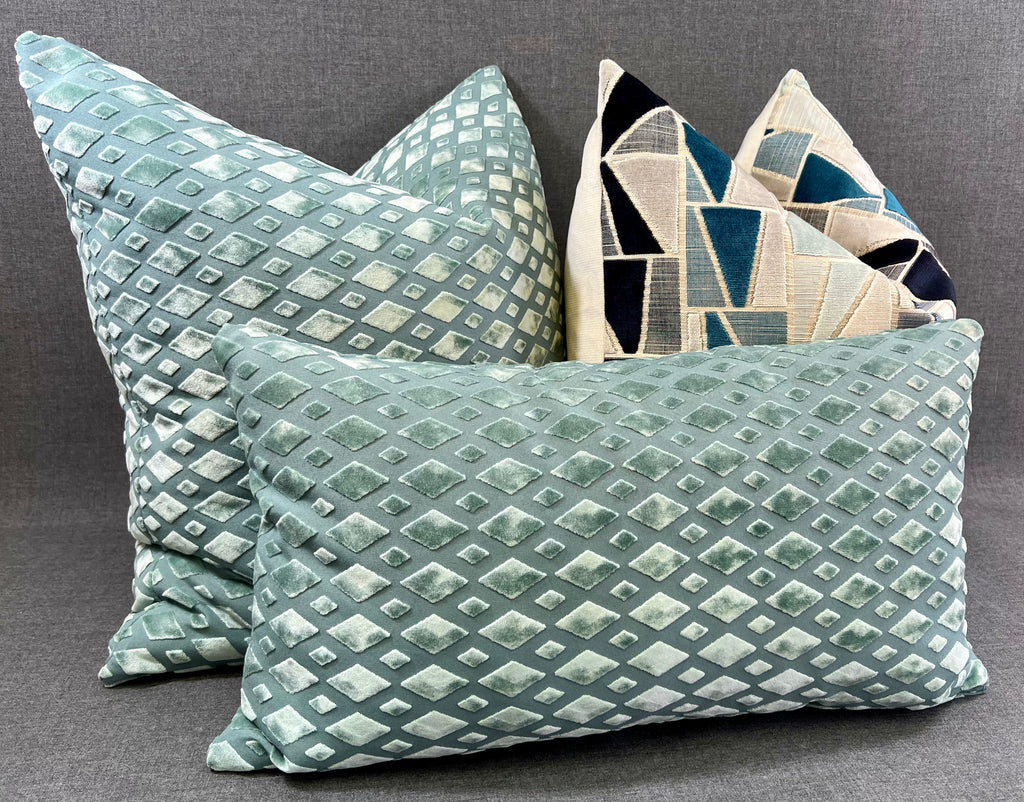 Luxury Lumbar Pillow - 24" x 14"- Bassey Seafoam