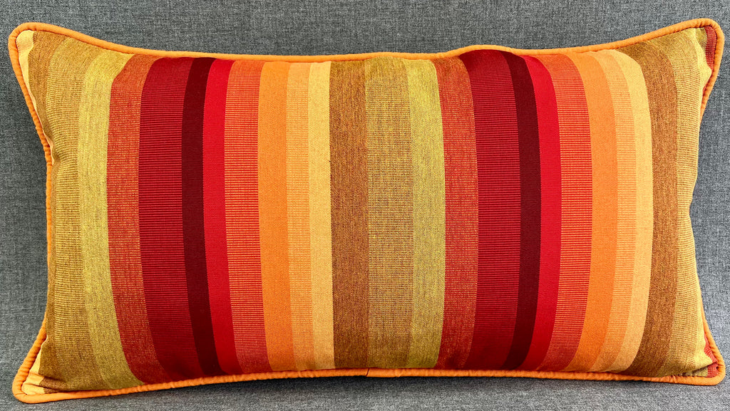 Luxury Outdoor Lumbar Pillow - 22" × 12" - Morocco Stripe