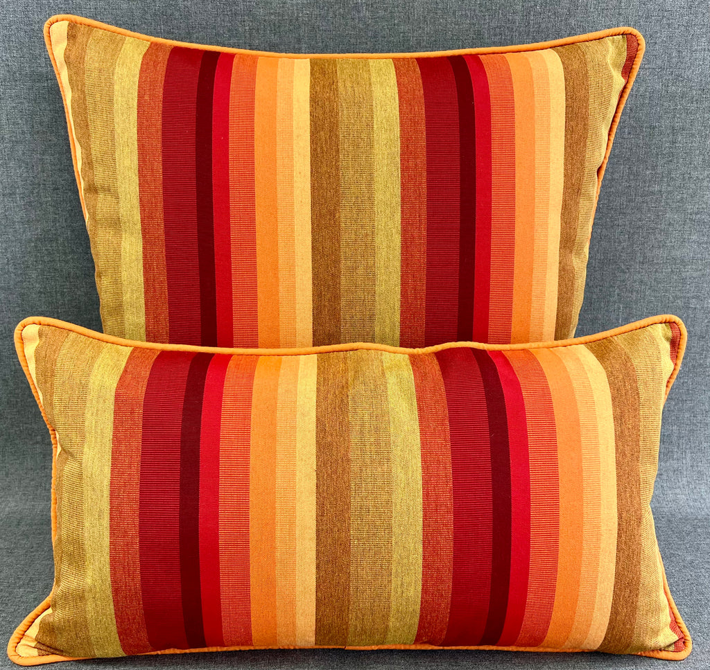 Luxury Outdoor Lumbar Pillow - 22" × 12" - Morocco Stripe