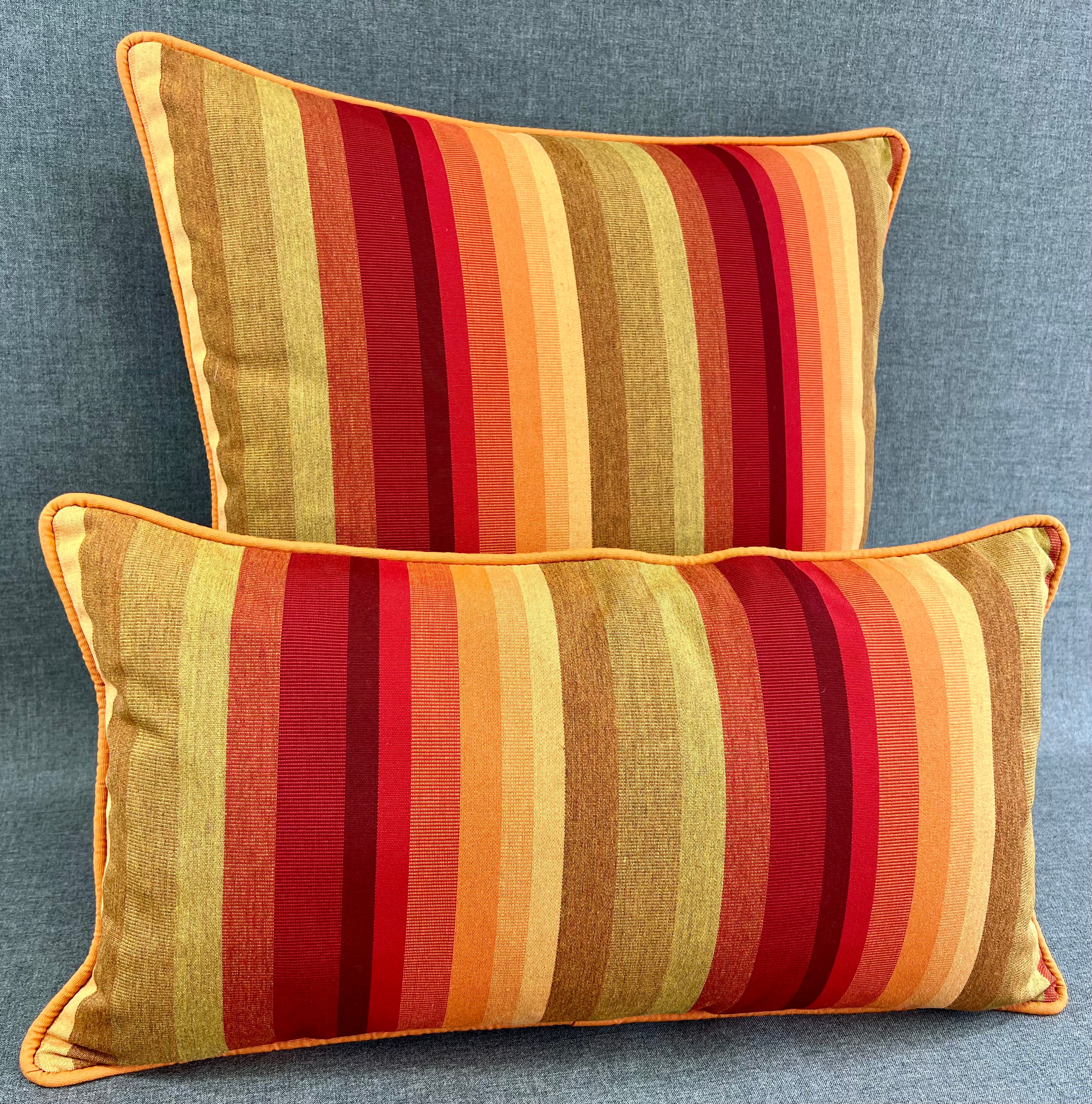 Luxury Outdoor Lumbar Pillow - 22" x 12" - Morocco Stripe