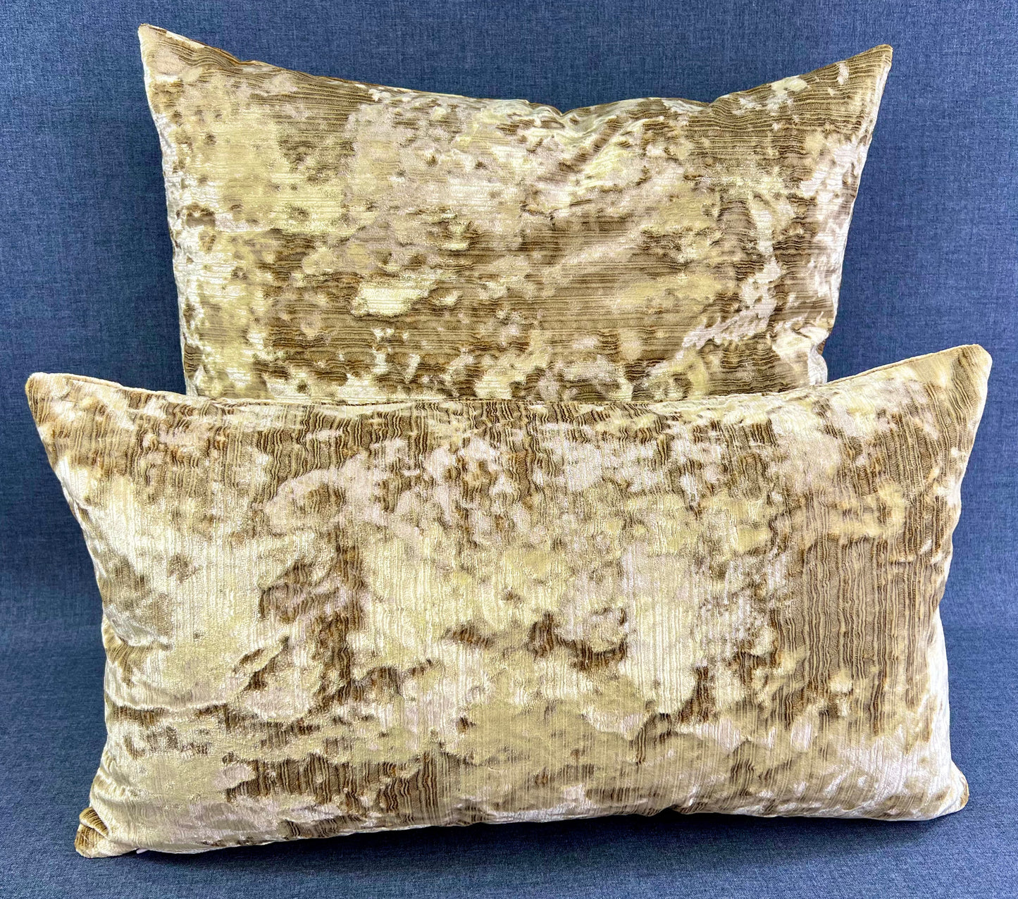 Luxury Pillow -  24" x 14" -  Miranda - Gold; Crushed velour