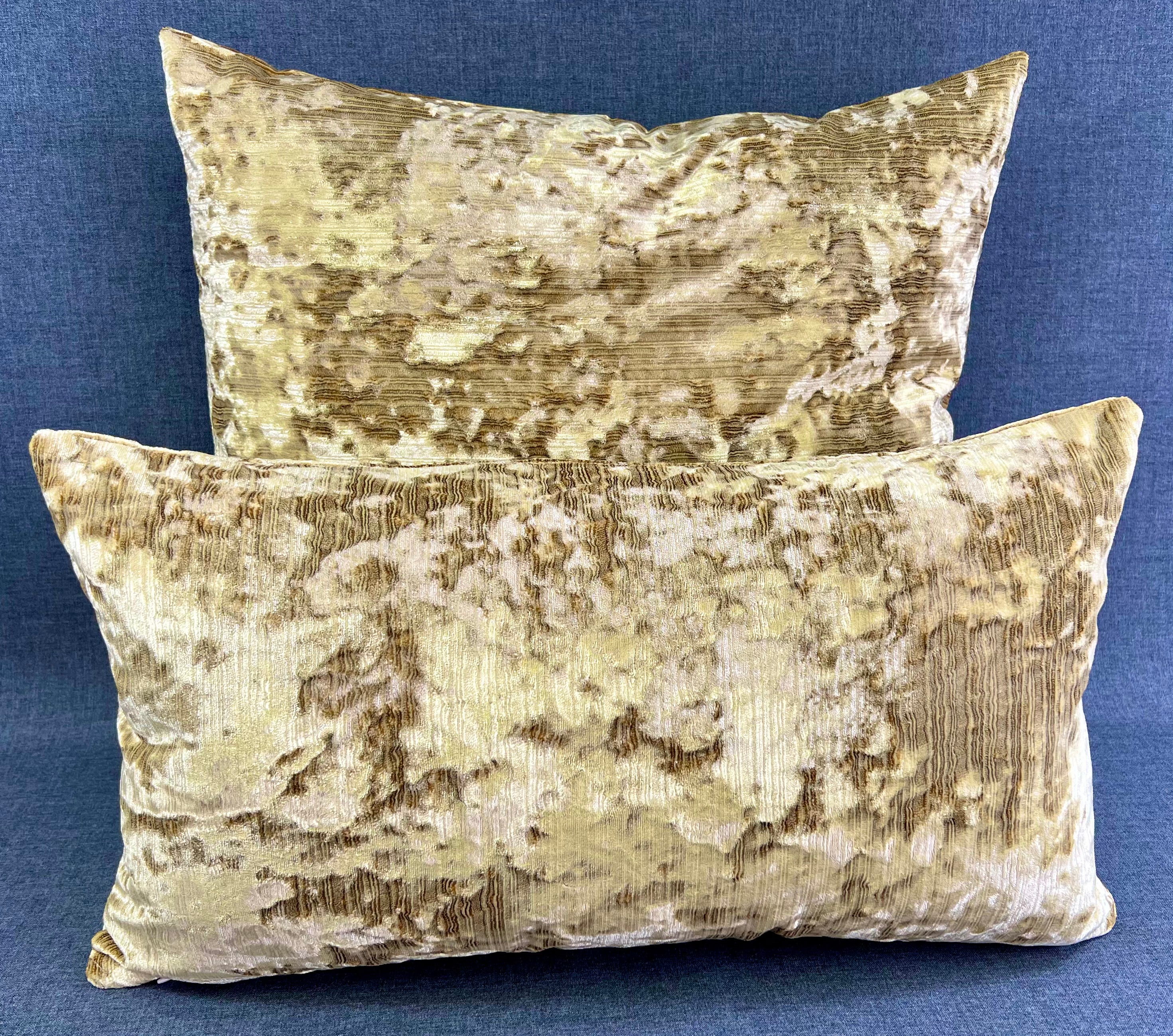 Luxury Pillow - 24" x 24" - Miranda Crushed Velour In Sky Blue 1