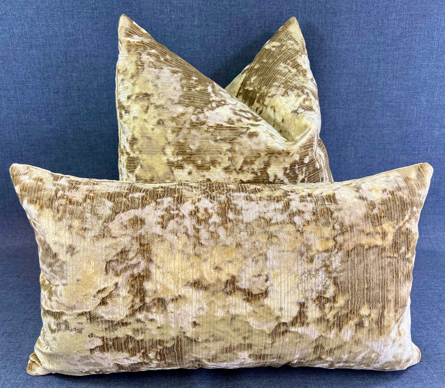 Luxury Pillow -  24" x 14" -  Miranda - Gold; Crushed velour