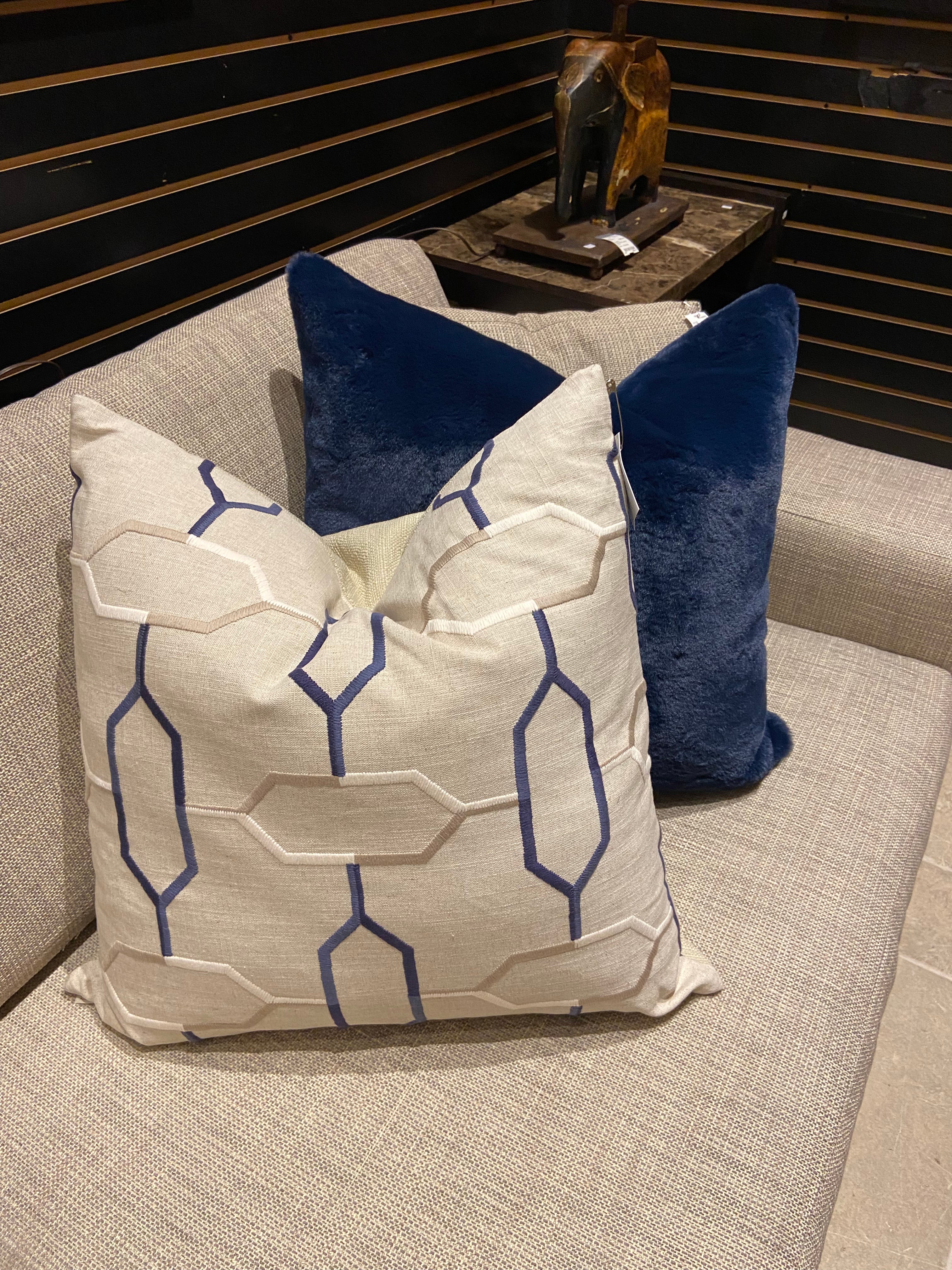 Luxury Pillow -  24" x 24" -  Furocious-Navy