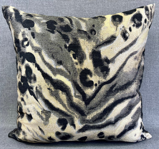 Luxury Pillow - 24" x 24" - Ellia's Eye Lumbar-Golds & Black in an abstract animal print design