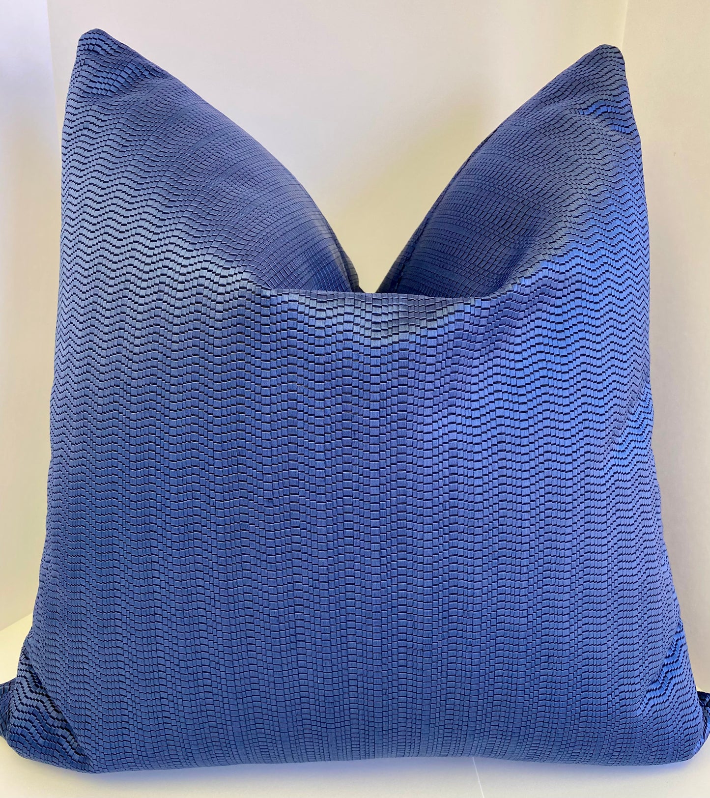 Luxury Pillow - 24" x 24" - Chainmail; An intricate weave pattern in bright blue