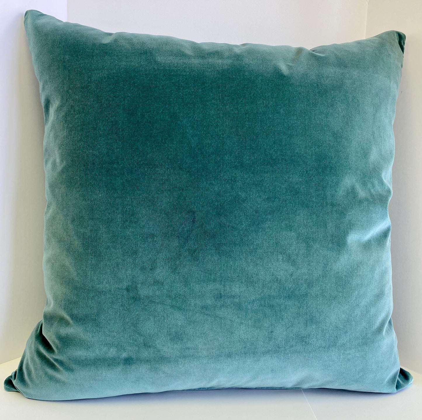 Luxury Pillow- 24" x 24" - Fritillary - Silas; A bright pattern of teals and turquoise over a taupe background