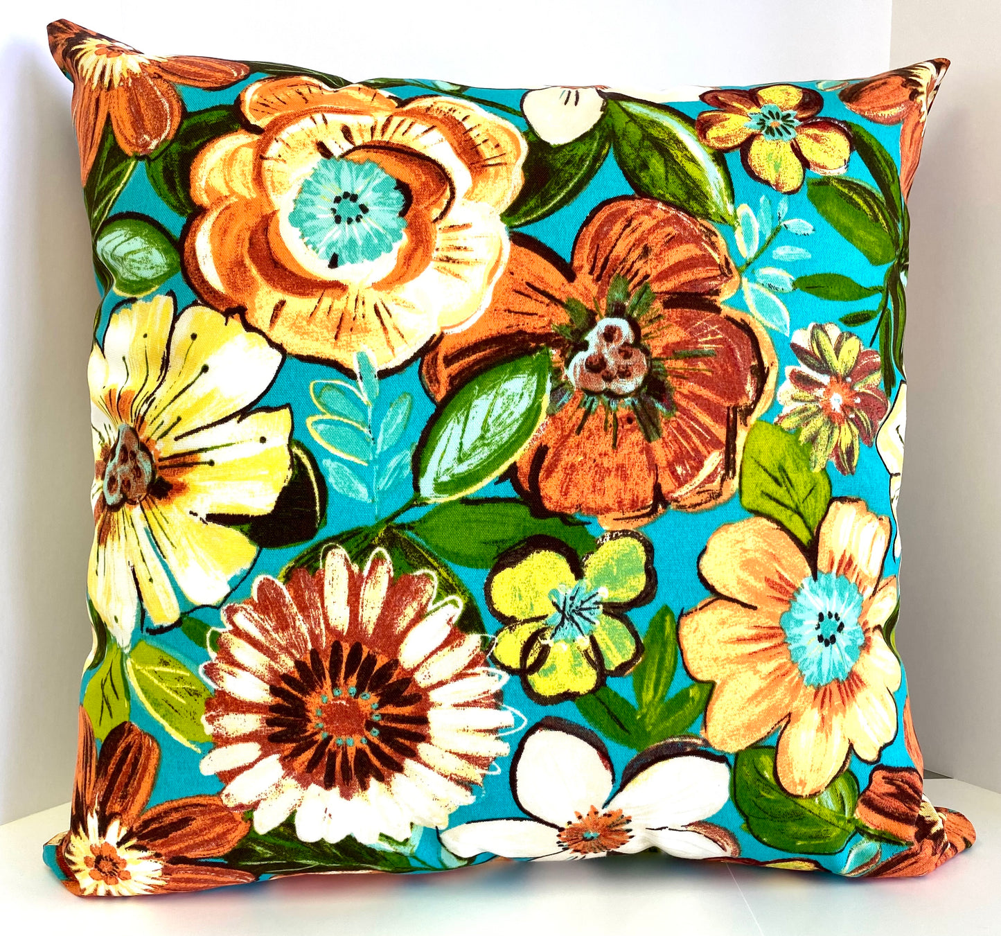 Luxury Outdoor Pillow - 22" x 22" - Saint Kitts - Tropical; Sunbrella, or equivalent, fabric with fiber fill