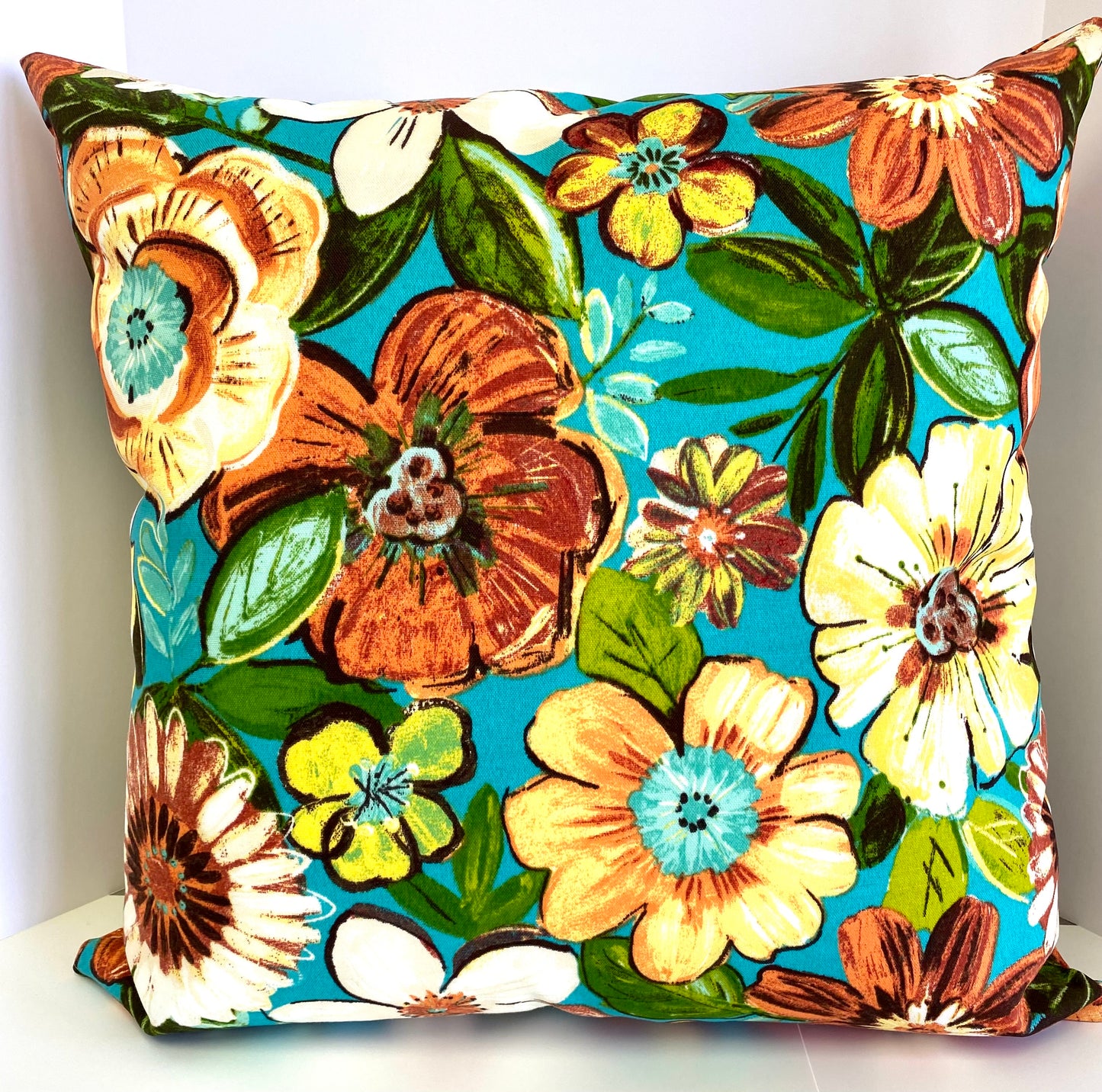 Luxury Outdoor Pillow - 22" x 22" - Saint Kitts - Tropical; Sunbrella, or equivalent, fabric with fiber fill