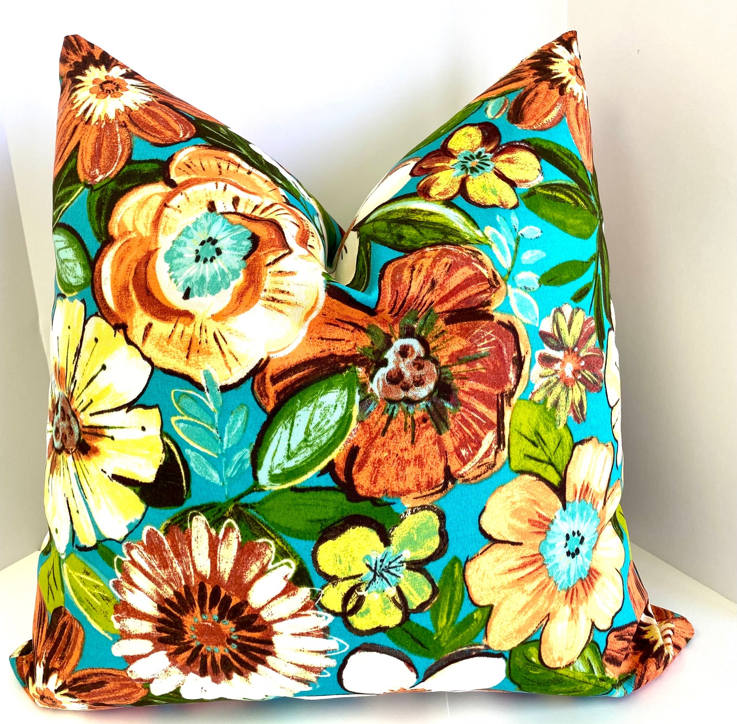 Luxury Outdoor Pillow - 22" x 22" - Saint Kitts - Tropical; Sunbrella, or equivalent, fabric with fiber fill